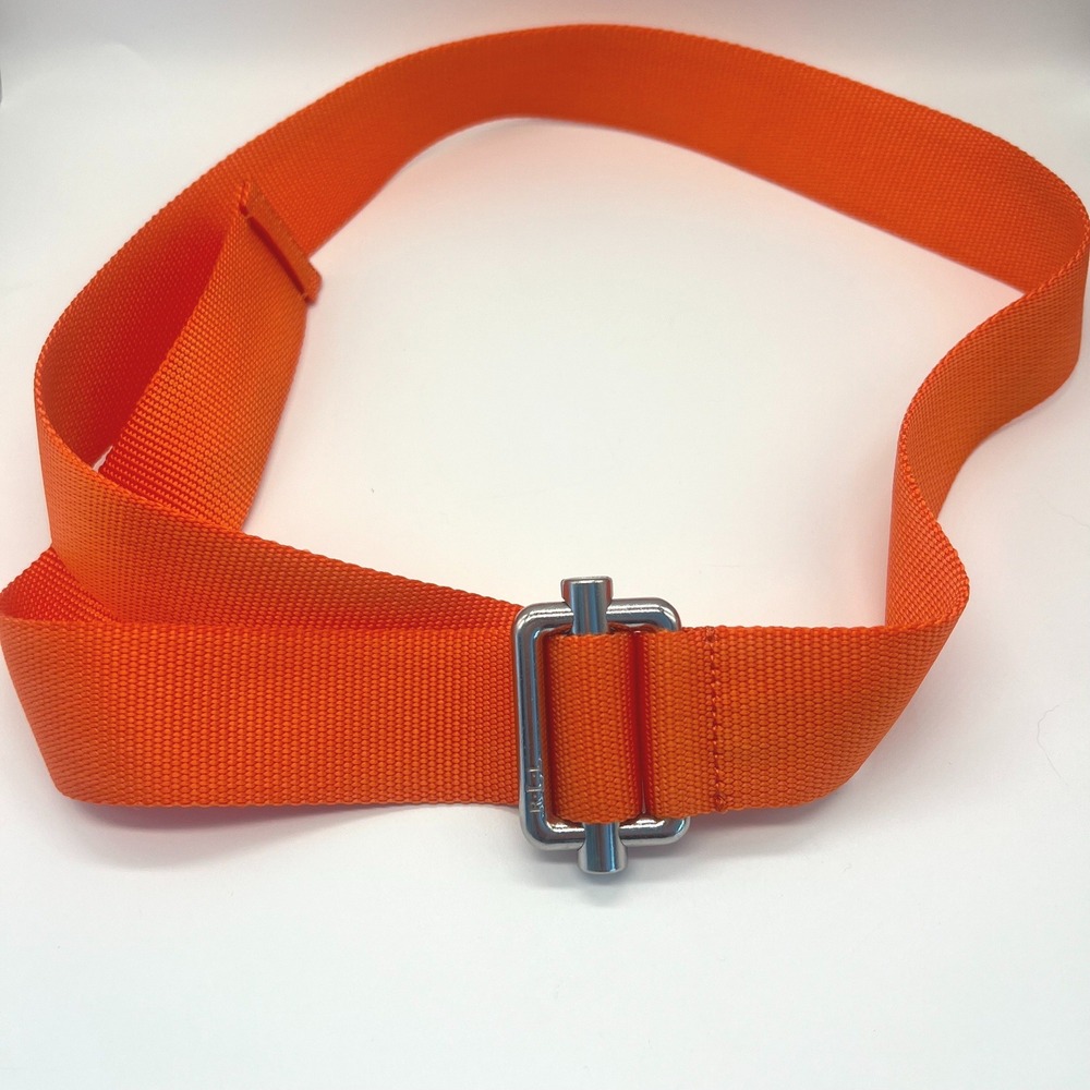 Lauren‎ Ralph Lauren Orange Cloth Adjustable Belt Vintage Silver Tone Buckle Y2K